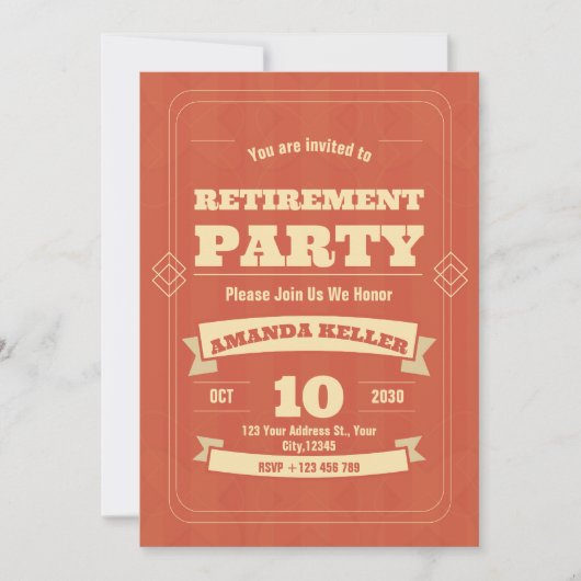 uitnodiging voor een pensioenpartij (Voorkant)