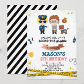 Uitnodiging voor een politie-en-dief-feestje (Voorkant / Achterkant)