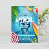 Uitnodiging voor een Poolparty (Staand voorkant)