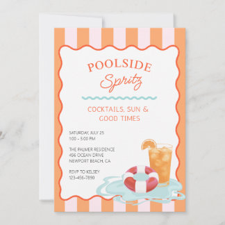 Uitnodiging voor een Poolside Spritz-feest