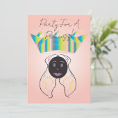 Uitnodiging voor een prinsessenfeest (Staand voorkant)