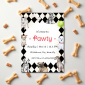 Uitnodiging voor een puppy-hond feestje