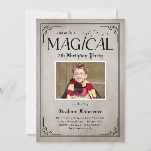 Uitnodiging voor een Pure Magie Verjaardags Hallow (Voorkant)