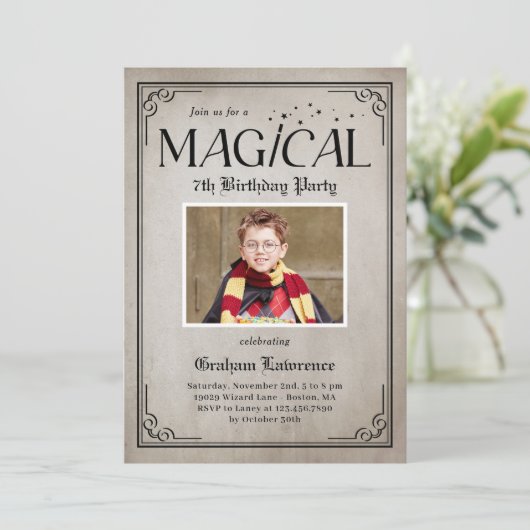 Uitnodiging voor een Pure Magie Verjaardags Hallow (Staand voorkant)