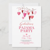 Uitnodiging voor een pyjama-feest op Galentijnsdag (Voorkant)