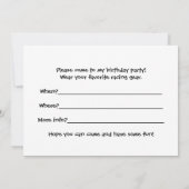 Uitnodiging voor een race-verjaardagsfeestje, Dune (Achterkant)