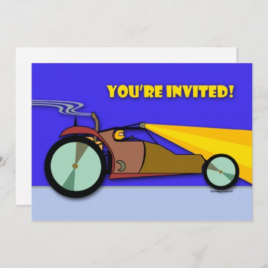 Uitnodiging voor een race-verjaardagsfeestje, Dune (Voorkant / Achterkant)