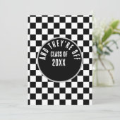 Uitnodiging voor een Racing Theme Afstuderen (Staand voorkant)