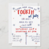 Uitnodiging voor een 'Red White & Booze' vier juli (Voorkant)