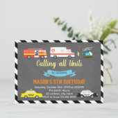 Uitnodiging voor een reddingsverjaardagsfeestje (Staand voorkant)