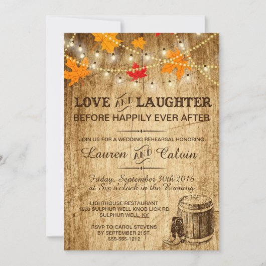 Uitnodiging voor een repetitie voor een country br (Voorkant)