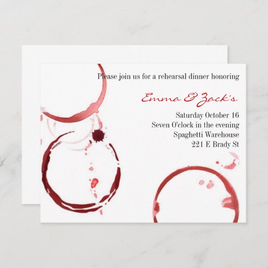 uitnodiging voor een repetitief diner (Voorkant / Achterkant)