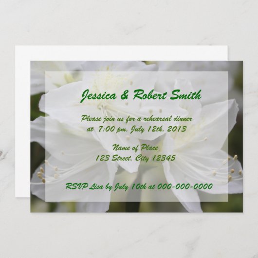 Uitnodiging voor een repetitief diner (Voorkant / Achterkant)