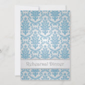 Uitnodiging voor een repetitief diner. Blauw demas (Voorkant)