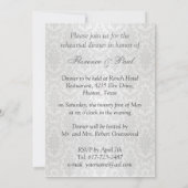 Uitnodiging voor een repetitief diner. Blauw demas (Achterkant)