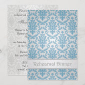 Uitnodiging voor een repetitief diner. Blauw demas (Voorkant / Achterkant)