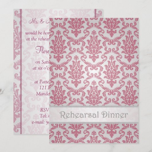 Uitnodiging voor een repetitief diner - Damasdonke (Voorkant / Achterkant)