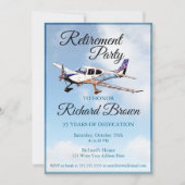 Uitnodiging voor een Retirement Party met Airplane (Voorkant)