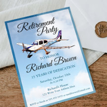 Uitnodiging voor een Retirement Party met Airplane