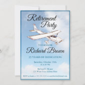 Uitnodiging voor een Retirement Party met Airplane (Voorkant)