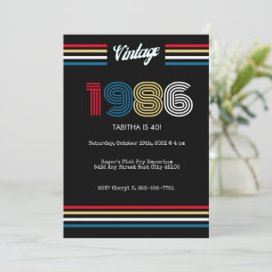 Uitnodiging voor een retro 40e verjaardagsfeestje 