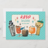 Uitnodiging voor een retro cocktailparty (Achterkant)