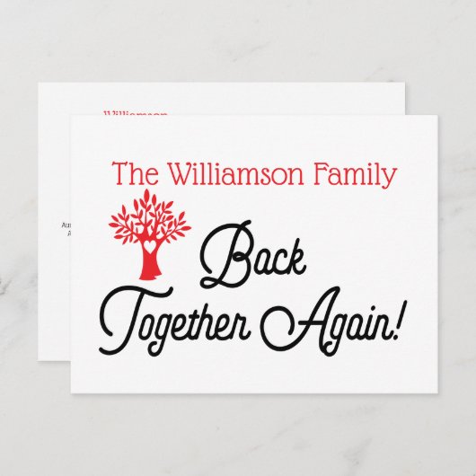 Uitnodiging voor een reünie van moderne stambomen (Voorkant / Achterkant)