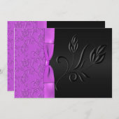 Uitnodiging voor een ribbon-ribbon (zwart-Paars) (Voorkant / Achterkant)