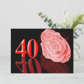 Uitnodiging voor een robijnen huwelijksfeest (Staand voorkant)