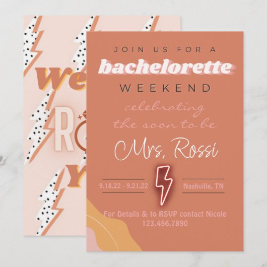 Uitnodiging voor een Rock & Roll Bach-feestje (Voorkant / Achterkant)