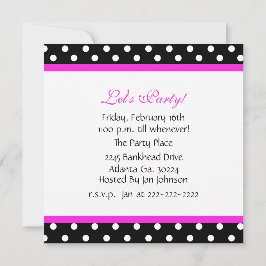 Uitnodiging voor een Rocking Horse Birthday Party (Achterkant)