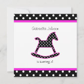 Uitnodiging voor een Rocking Horse Birthday Party (Voorkant)