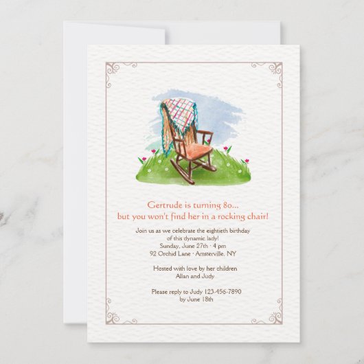 Uitnodiging voor een Rocking-stoel (Voorkant)
