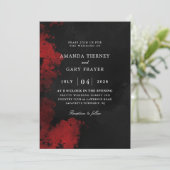 uitnodiging voor een rode of zwarte bruiloft (Staand voorkant)