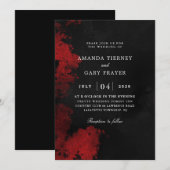 uitnodiging voor een rode of zwarte bruiloft (Voorkant / Achterkant)