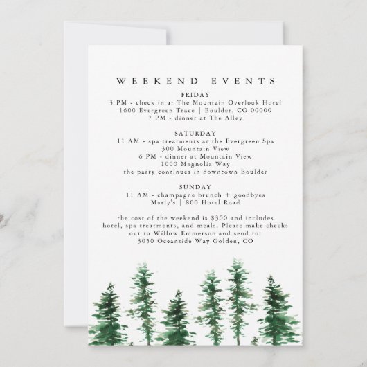 uitnodiging voor een rondreis in het weekend van h (Achterkant)