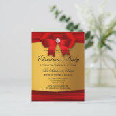 Uitnodiging voor een rood, goud en diamanten kerst (Staand voorkant)