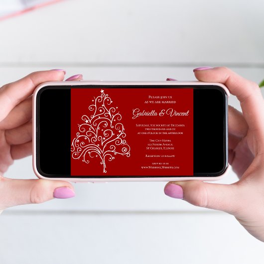 Uitnodiging voor een rood kerstboom tijdens het wi