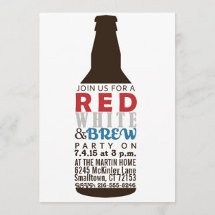 Uitnodiging voor een rood, wit en brouwfeest