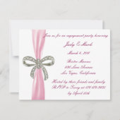 Uitnodiging voor een roze Diamond Bow-partij (Voorkant)