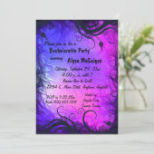 Uitnodiging voor een roze en Paarse bachelorette (Staand voorkant)