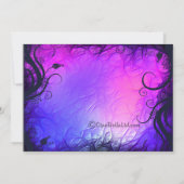 Uitnodiging voor een roze en Paarse bachelorette (Achterkant)