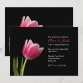 Uitnodiging voor één roze Tulp Jubileum (Voorkant / Achterkant)