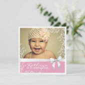  uitnodiging voor een roze verjaardag (Staand voorkant)