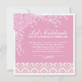  uitnodiging voor een roze verjaardag (Achterkant)