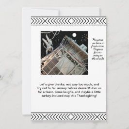Uitnodiging voor een ruimte-thema-thanksgivingfees
