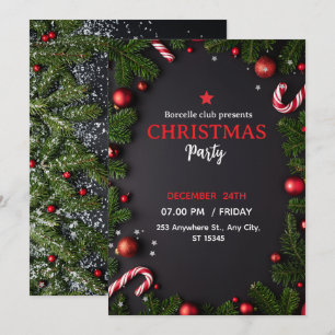 Uitnodiging voor een rustiek kerstfeest met een vr