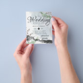 Uitnodiging voor een rustieke bergbruiloft met laa flyer (Hand)