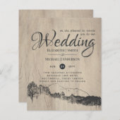 Uitnodiging voor een rustieke berghuwelijk met een (Voorkant / Achterkant)