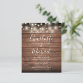 Uitnodiging voor een rustieke bruiloft met alles i (Staand voorkant)